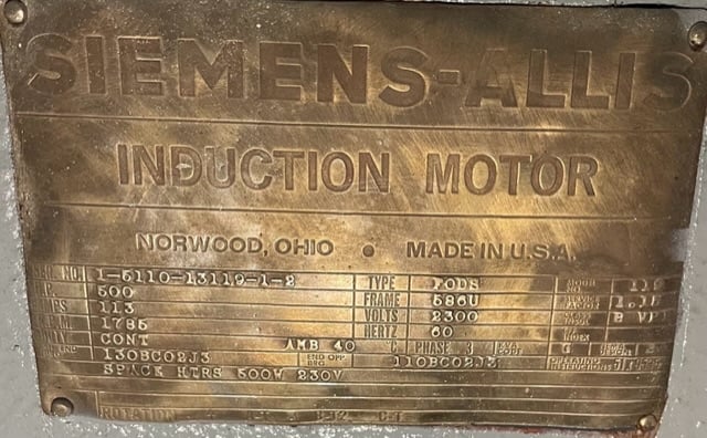 500 HP 1800 RPM Siemens-allis, Frame 586U, WPIIBB, 2300 Volts - Image 4