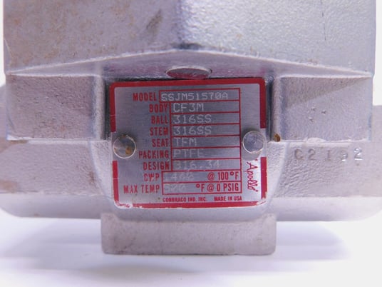 1" Apollo #SW, ball valve, 1440 psi @ 100&deg;F, Class 600# SW x SW, CF3M, new (2 available) - Image 5