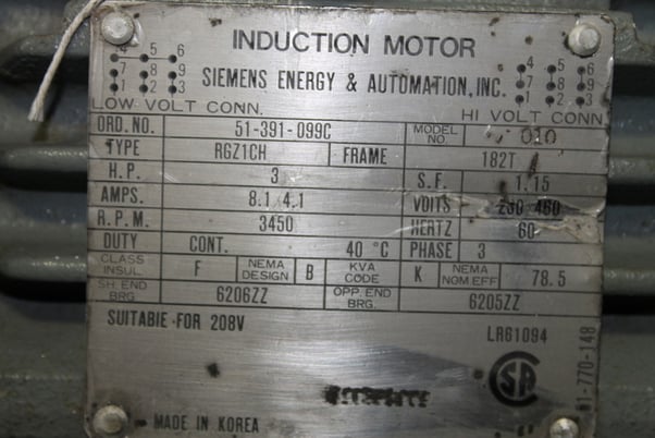 50 GPM @ 47 TDH, Klaus Union #SLM-N 25-125-67S1, Sealless Magnetive Drive Pump, 1" x 1-1/2", 1.19 SPG, 3 HP - Image 7