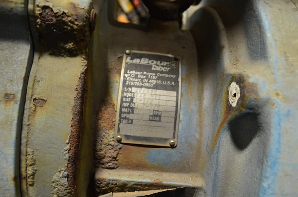 100 GPM, Labour Taber #AA8 MST, Centrifugal Pump, 20 HP, 3480 RPM, 230/460 V., Used - Image 4