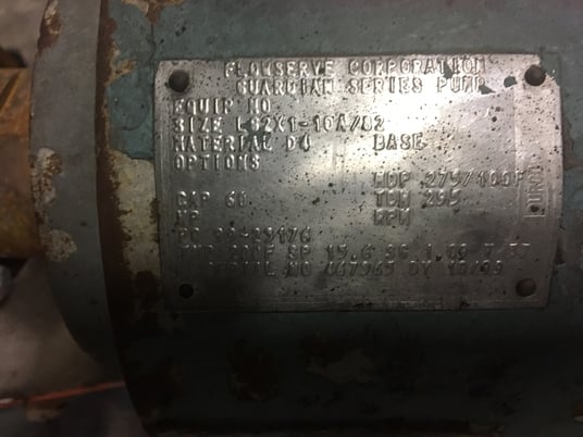 Flowserve, Magnetive Drive Pump w/Electric Motor, 275 psi @ 100 F, 40 HP - 3530 RPM - 230/460 V. motor, Used - Image 9