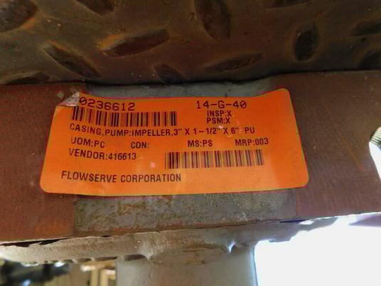 Flowserve, Pump Impeller Housing, 3" x 1" x 1-1/2" x 6", DX50866A NEW - Image 10