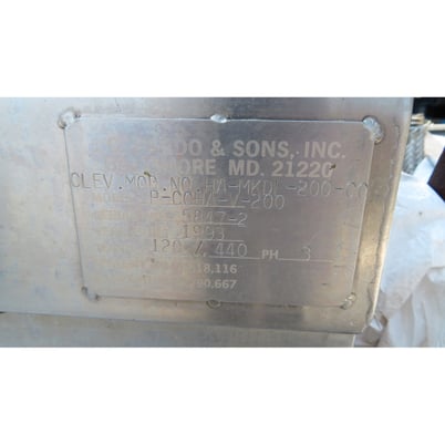 200 gallon Cleveland JC Pardo #HAMKDL-200, horizontal mix agitation stationary steam kettle - Image 3