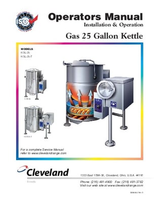 25 gallon Cleveland #KGL25T, gas jacketed tilting steam kettle is brand new,never used, 2021 - Image 2