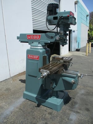 Webb Champ, Milling machine w/chrome ways, variable speed, 10" x50"table - Image 1