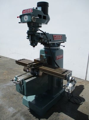 Webb Champ, Milling machine w/chrome ways, variable speed, 10" x50"table - Image 3