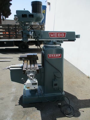 Webb Champ, Milling machine w/chrome ways, variable speed, 10" x50"table - Image 9