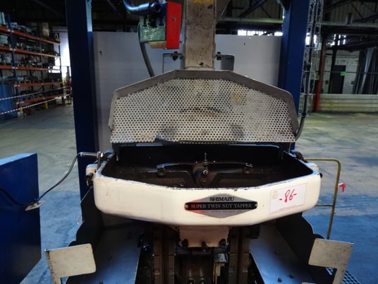 3/8" Shimazu #Super-3F, twin spindle nut tapper, 80-100 PPM, hopper, magnetic chip separator, 1990 - Image 3