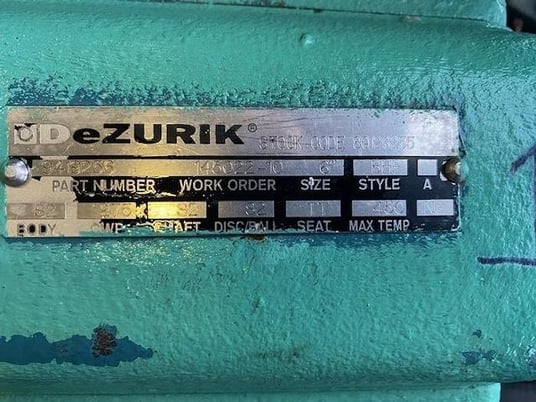 6" Dezurik #9418266, high performance BHP style butterfly control valve, size 6 - Image 2