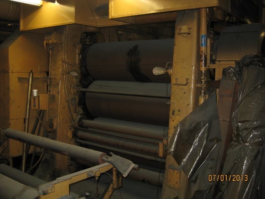 24" x 66" Farrel, 3-roll rubber calendar, rolls cored for cooling, sleeve bushings, standard drive - Image 5