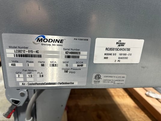 Modine #LCS8212-015-4C, air cooled remote condensers, outdoor use, twin ...