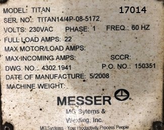 Messer #Titan-II-14/4, 13' x 45' 4" cutting surface, 30" table height, plasma cutting process, 2008 - Image 5