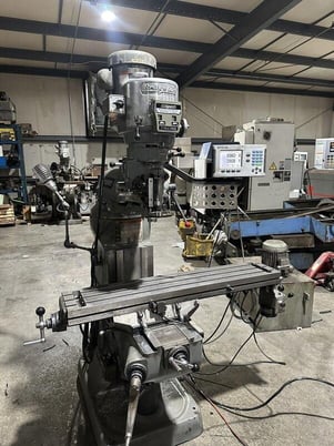 Bridgeport #12BR25, Turret Mill, 2 HP, Mdl 2J VariDrive Head, Power Crossfeed, Vice, 1977 - Image 2