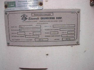 2.5 Ton, Edwards #CC-3, Water Chiller, R-22, 400/250 psi, 24 gallon tank, 220 V., 1976 (2 available) - Image 2