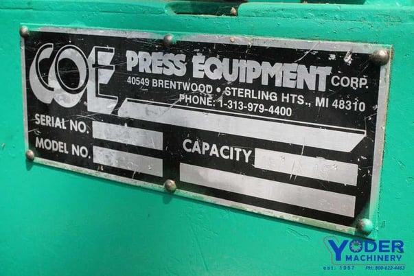18" x .125" Coe Press Equipment, air feed, #19399 - Image 6
