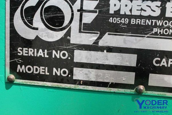 18" x .125" Coe Press Equipment, air feed, #19399 - Image 9