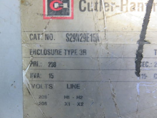 15 KVA 208 Primary, 208 Secondary, Westinghouse transformer, 3R, 1 yr warranty - Image 4