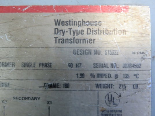 15 KVA 208 Primary, 208 Secondary, Westinghouse transformer, 3R, 1 yr warranty - Image 9