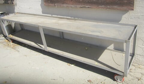 Stainless Steel Cart, Other 2-Shelves, 16" width x 108" L, on casters - Image 1