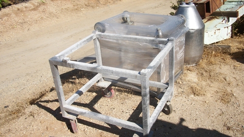 Stainless Steel Cart Frame on Casters, 24" width x 30" L x 25" tall, 1-1/2" sqauare tubing frame - Image 2