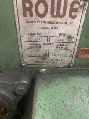 60" x .085" Rowe #C6-60, powered straigthener - Image 2