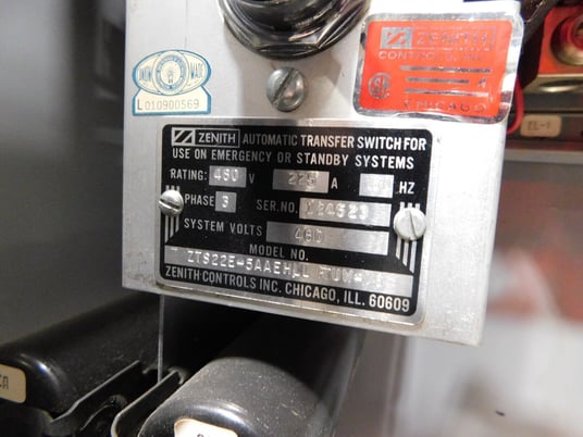 225 Amp. Zenith ZTS22E-5AAEHLLRTUW-VS Automatic Transfer Switch, 480 Volts - Image 5