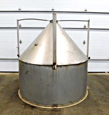 Stainless Steel Cone Hopper, 304 Stainless Steel, 72" ID, 36" wall - Image 1