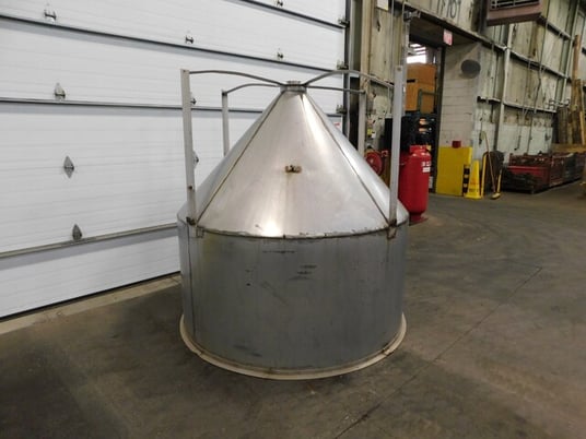 Stainless Steel Cone Hopper, 304 Stainless Steel, 72" ID, 36" wall - Image 2