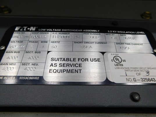 Eaton #Magnum-DS, low voltage outdoor 3R switchgear, 4000 amps, 277/480 Volts - Image 8