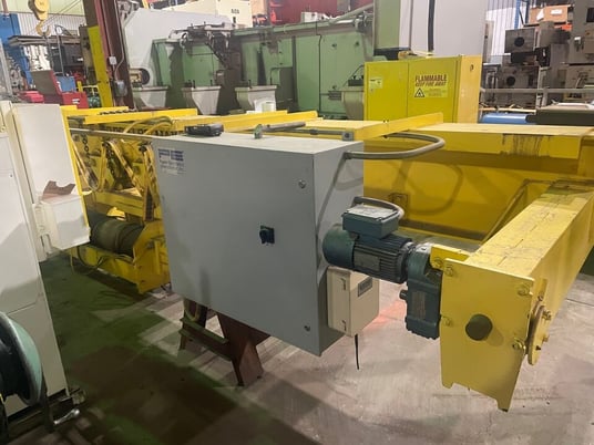 15 Ton, Wright bridge crane, underslung single girder, 20' bridge, 20' lift, radio & pendant Control - Image 3