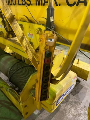 15 Ton, Wright bridge crane, underslung single girder, 20' bridge, 20' lift, radio & pendant Control - Image 9