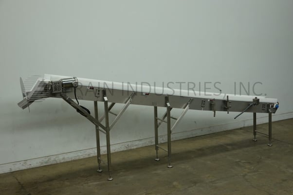 14" wide x 17.9' long, Ssi Conveyors, Stainless Steel frame belt conveyor, table top 40" infeed height and - Image 1