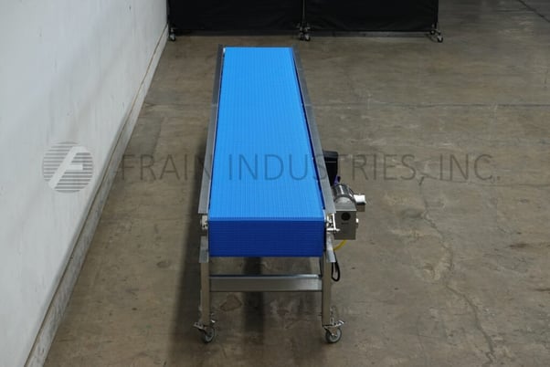 24" wide x 15' long, Custom Cut Metals, Stainless Steel frame conveyor, table top, 34"-38" infeed / discharge - Image 3