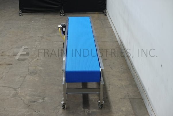 24" wide x 15' long, Custom Cut Metals, Stainless Steel frame conveyor, table top, 34"-38" infeed / discharge - Image 4