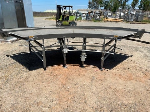 56" wide x 12' long, Bakery Equipment & Controls #TC-90-1, 90 Degree Right Turn Belt Conveyor, 36" H belt - Image 1