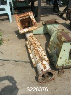6" diameter x 5' long, Screw Conveyor, Carbon Steel, incline type, 45&deg; Angle, 12" x 12" hopper feed, 4" x 4" - Image 1