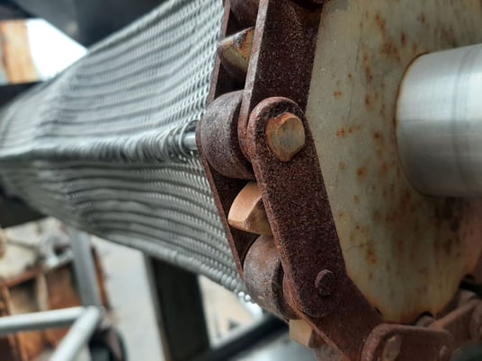 Cooler, ambient air cooled, 26" x 4" opening clearance, 28" width x 14' L wire mesh conveyor, 3/4 HP, 1140 - Image 8