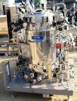 Biolafitte #110L, Bioreactor/Fermenter, for cell culture, 25 gallon, 20" diameter x 36" straight side, mixer - Image 1
