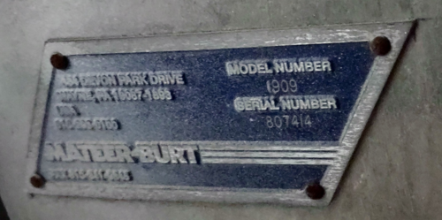 Mateer Burt #909, Single-Head Auger Filler, Stainless Steel, 21" diameter x 20" deep hopper w/1.5" discharge - Image 7