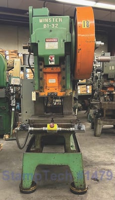 32 Ton, Minster #B1-32 Fixed Base, press, 2.5" stroke, 2.25" slide adj., S/N 14035, #1479 - Image 1