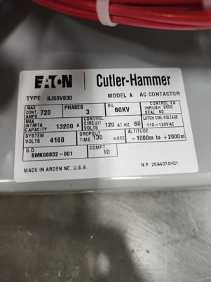720 Amp. Cutler-Hammer, SJ50V830, vacuum, roll out - Image 1