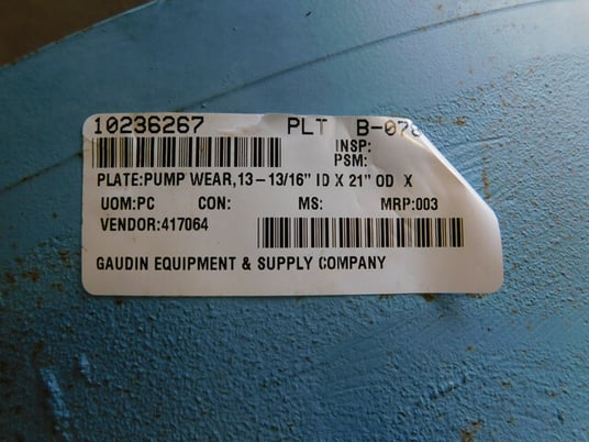 Allis Chalmers, Pump Wear Plate 13 13/16" ID x 21" outside dimension, NEW - Image 3