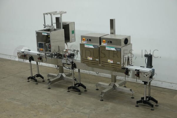 Axon #EZ300, automatic, tamper evident shrink neck bander or sleeve label applicator with shrink tunnel - Image 5