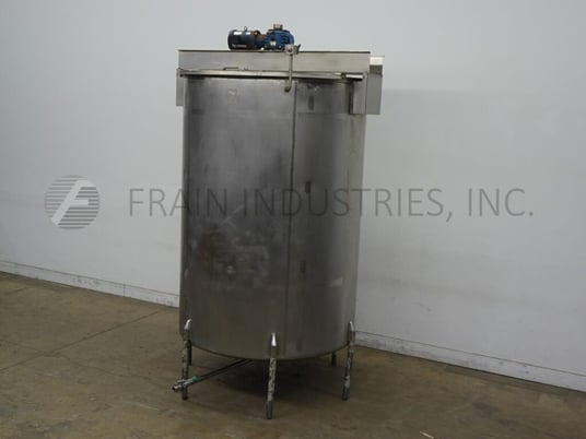 2000 gallon Ambesco, 304 Stainless Steel single wall mixing tank, 78" dia. x 110" straight wall, flip up - Image 5