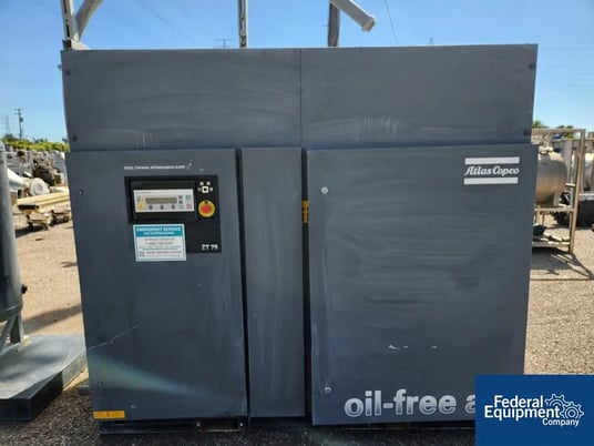 420 cfm, 125 psi, Atlas Copco #ZT75, Air Compressor, 100 HP, air cooled, 460 V., S/N AIF069431, built 2000 - Image 2