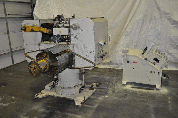 5500 lb. Matsumoto #LMU25-2:5 WMHSP, feedline, 7.87" x .031" stock, 55.11" OD, 18.5"-20.97" ID, hold down - Image 3