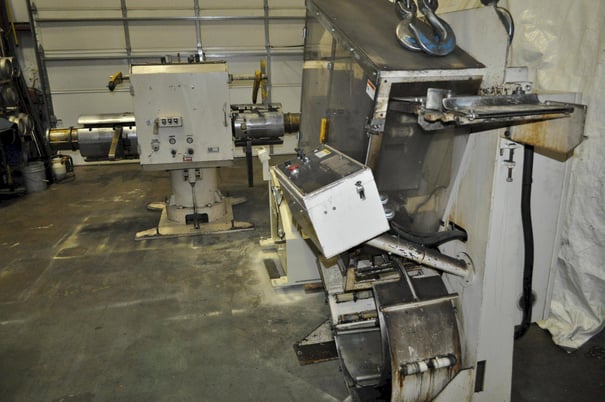 5500 lb. Matsumoto #LMU25-2:5 WMHSP, feedline, 7.87" x .031" stock, 55.11" OD, 18.5"-20.97" ID, hold down - Image 4