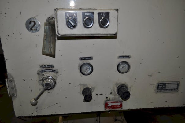5500 lb. Matsumoto #LMU25-2:5 WMHSP, feedline, 7.87" x .031" stock, 55.11" OD, 18.5"-20.97" ID, hold down - Image 6
