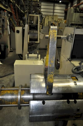 5500 lb. Matsumoto #LMU25-2:5 WMHSP, feedline, 7.87" x .031" stock, 55.11" OD, 18.5"-20.97" ID, hold down - Image 8