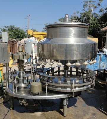 Fogg, Rotary Bottle Filler, (22) 1-1/8" diameter Valves on 7" valve centers, 54" diameter x 12" deep filler - Image 1